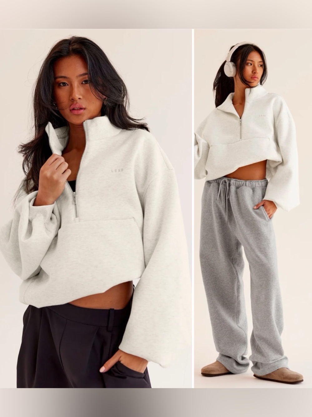 LSKD Luxe ZeroCrease Spacer Half Zip Silver Marl 2XS XXS NEW WITH TAGS NWT